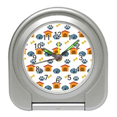 Bone House Face Dog Travel Alarm Clocks by Mariart