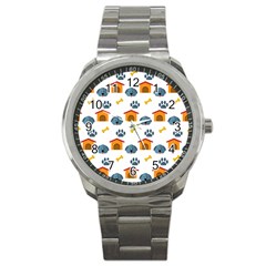 Bone House Face Dog Sport Metal Watch by Mariart