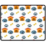 Bone House Face Dog Fleece Blanket (Medium)  60 x50  Blanket Front