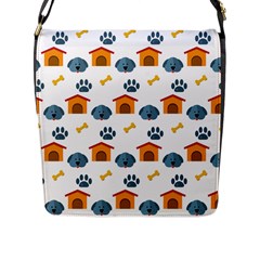 Bone House Face Dog Flap Messenger Bag (l)  by Mariart