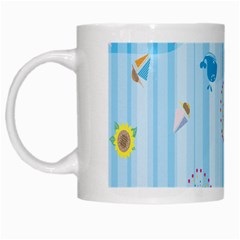 Animals Whale Sunflower Ship Flower Floral Sea Beach Blue Fish White Mugs by Mariart