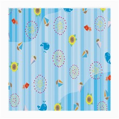 Animals Whale Sunflower Ship Flower Floral Sea Beach Blue Fish Medium Glasses Cloth by Mariart