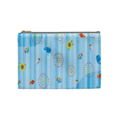 Animals Whale Sunflower Ship Flower Floral Sea Beach Blue Fish Cosmetic Bag (medium)  by Mariart