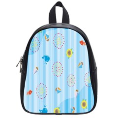 Animals Whale Sunflower Ship Flower Floral Sea Beach Blue Fish School Bags (small)  by Mariart