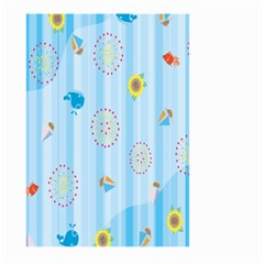 Animals Whale Sunflower Ship Flower Floral Sea Beach Blue Fish Large Garden Flag (two Sides) by Mariart