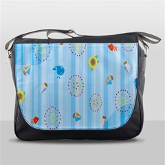 Animals Whale Sunflower Ship Flower Floral Sea Beach Blue Fish Messenger Bags by Mariart