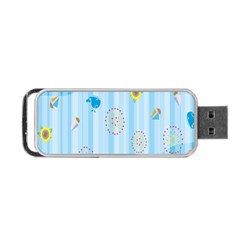 Animals Whale Sunflower Ship Flower Floral Sea Beach Blue Fish Portable Usb Flash (one Side) by Mariart