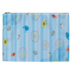 Animals Whale Sunflower Ship Flower Floral Sea Beach Blue Fish Cosmetic Bag (xxl)  by Mariart