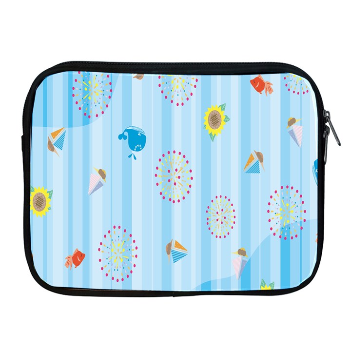 Animals Whale Sunflower Ship Flower Floral Sea Beach Blue Fish Apple iPad 2/3/4 Zipper Cases