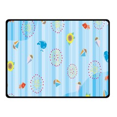 Animals Whale Sunflower Ship Flower Floral Sea Beach Blue Fish Double Sided Fleece Blanket (small)  by Mariart