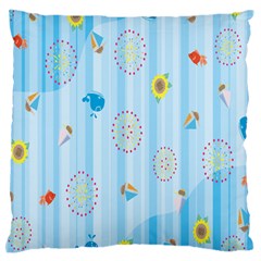 Animals Whale Sunflower Ship Flower Floral Sea Beach Blue Fish Standard Flano Cushion Case (one Side) by Mariart