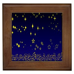 Blue Star Space Galaxy Light Night Framed Tiles by Mariart