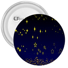 Blue Star Space Galaxy Light Night 3  Buttons by Mariart