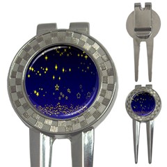 Blue Star Space Galaxy Light Night 3-in-1 Golf Divots