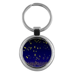 Blue Star Space Galaxy Light Night Key Chains (round) 