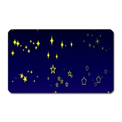 Blue Star Space Galaxy Light Night Magnet (rectangular)