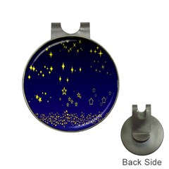 Blue Star Space Galaxy Light Night Hat Clips With Golf Markers by Mariart