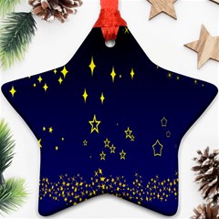 Blue Star Space Galaxy Light Night Star Ornament (two Sides) by Mariart