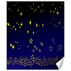 Blue Star Space Galaxy Light Night Canvas 8  X 10  by Mariart