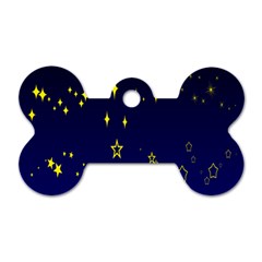 Blue Star Space Galaxy Light Night Dog Tag Bone (two Sides)