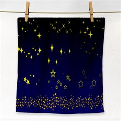 Blue Star Space Galaxy Light Night Face Towel by Mariart