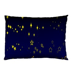 Blue Star Space Galaxy Light Night Pillow Case by Mariart