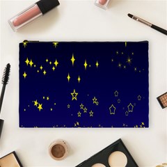 Blue Star Space Galaxy Light Night Cosmetic Bag (large)  by Mariart