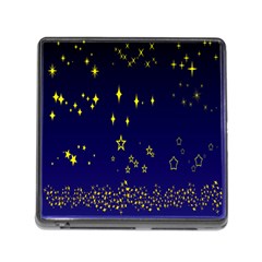 Blue Star Space Galaxy Light Night Memory Card Reader (square) by Mariart