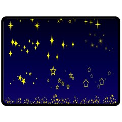 Blue Star Space Galaxy Light Night Fleece Blanket (large)  by Mariart