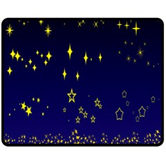 Blue Star Space Galaxy Light Night Fleece Blanket (medium)  by Mariart