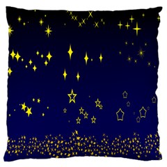 Blue Star Space Galaxy Light Night Large Cushion Case (two Sides) by Mariart