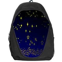 Blue Star Space Galaxy Light Night Backpack Bag by Mariart