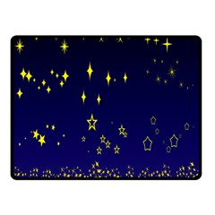 Blue Star Space Galaxy Light Night Double Sided Fleece Blanket (small)  by Mariart