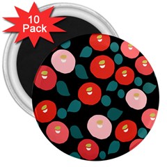 Candy Sugar Red Pink Blue Black Circle 3  Magnets (10 Pack)  by Mariart