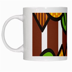 Chocolate Lime Brown Circle Line Plaid Polka Dot Orange Green White White Mugs by Mariart