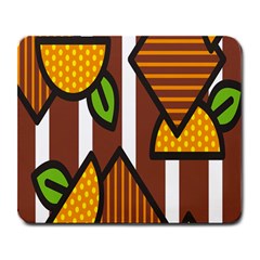 Chocolate Lime Brown Circle Line Plaid Polka Dot Orange Green White Large Mousepads by Mariart