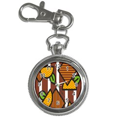 Chocolate Lime Brown Circle Line Plaid Polka Dot Orange Green White Key Chain Watches by Mariart