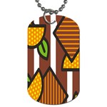 Chocolate Lime Brown Circle Line Plaid Polka Dot Orange Green White Dog Tag (One Side) Front