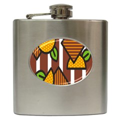 Chocolate Lime Brown Circle Line Plaid Polka Dot Orange Green White Hip Flask (6 Oz) by Mariart