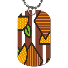 Chocolate Lime Brown Circle Line Plaid Polka Dot Orange Green White Dog Tag (two Sides) by Mariart