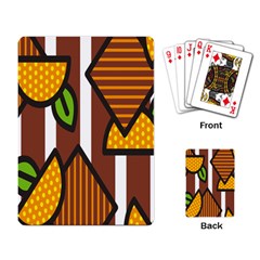 Chocolate Lime Brown Circle Line Plaid Polka Dot Orange Green White Playing Card by Mariart