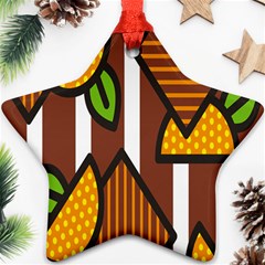 Chocolate Lime Brown Circle Line Plaid Polka Dot Orange Green White Star Ornament (two Sides) by Mariart