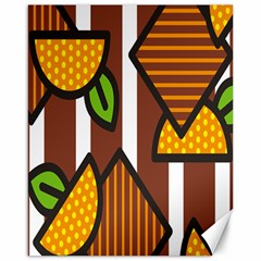 Chocolate Lime Brown Circle Line Plaid Polka Dot Orange Green White Canvas 16  X 20   by Mariart