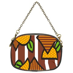 Chocolate Lime Brown Circle Line Plaid Polka Dot Orange Green White Chain Purses (two Sides)  by Mariart