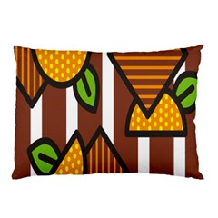 Chocolate Lime Brown Circle Line Plaid Polka Dot Orange Green White Pillow Case by Mariart