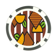 Chocolate Lime Brown Circle Line Plaid Polka Dot Orange Green White Poker Chip Card Guard (10 Pack) by Mariart