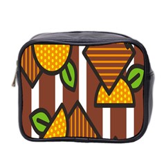 Chocolate Lime Brown Circle Line Plaid Polka Dot Orange Green White Mini Toiletries Bag 2-side by Mariart