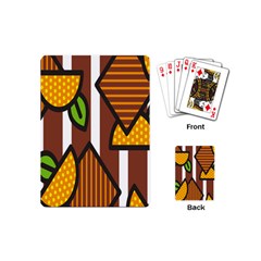 Chocolate Lime Brown Circle Line Plaid Polka Dot Orange Green White Playing Cards (mini)  by Mariart