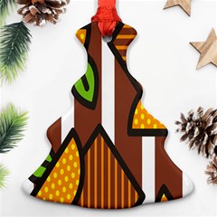 Chocolate Lime Brown Circle Line Plaid Polka Dot Orange Green White Ornament (christmas Tree)  by Mariart