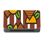 Chocolate Lime Brown Circle Line Plaid Polka Dot Orange Green White Memory Card Reader with CF Front